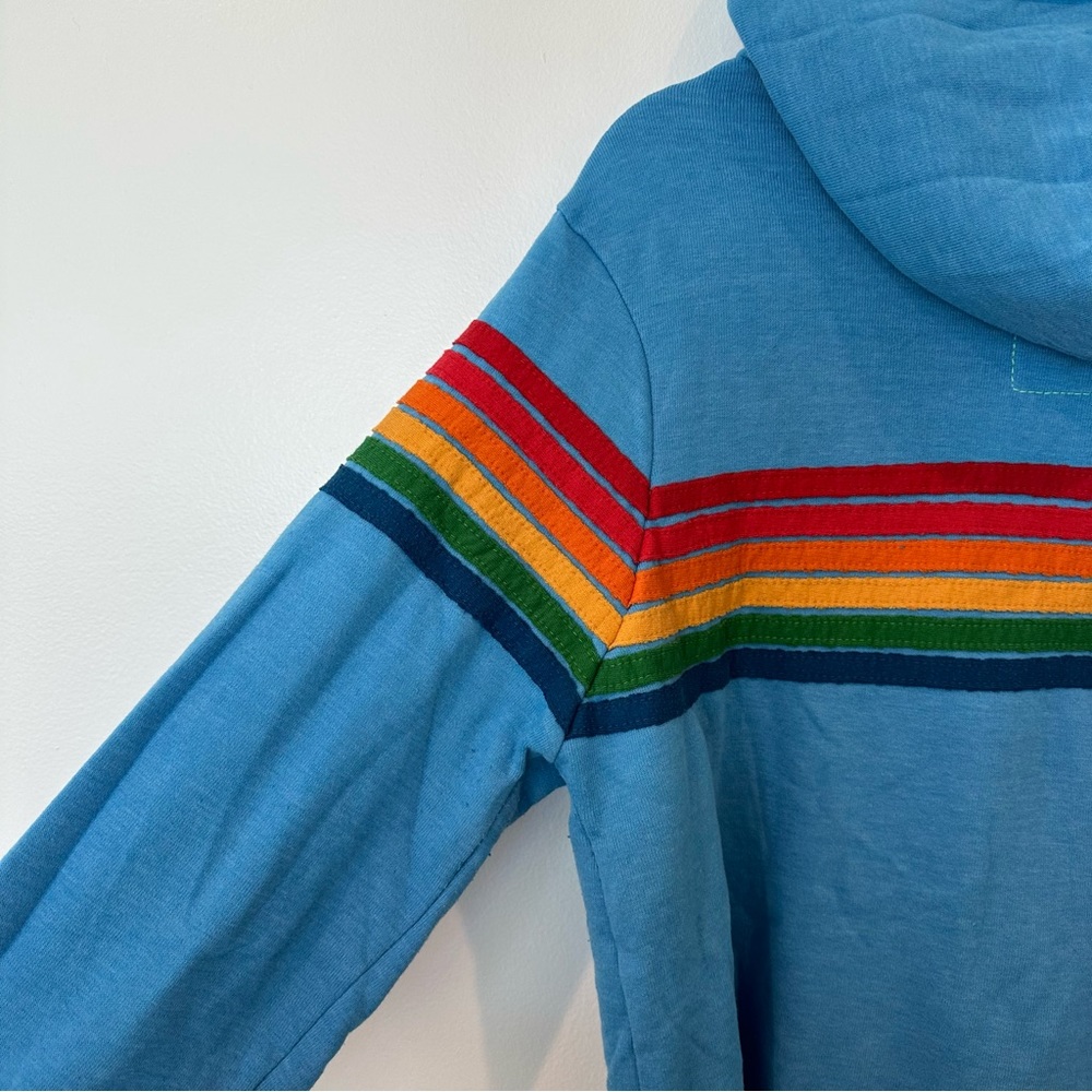 Aviator Nation Blue and Red Sweatshirt with Rainbow Stripes